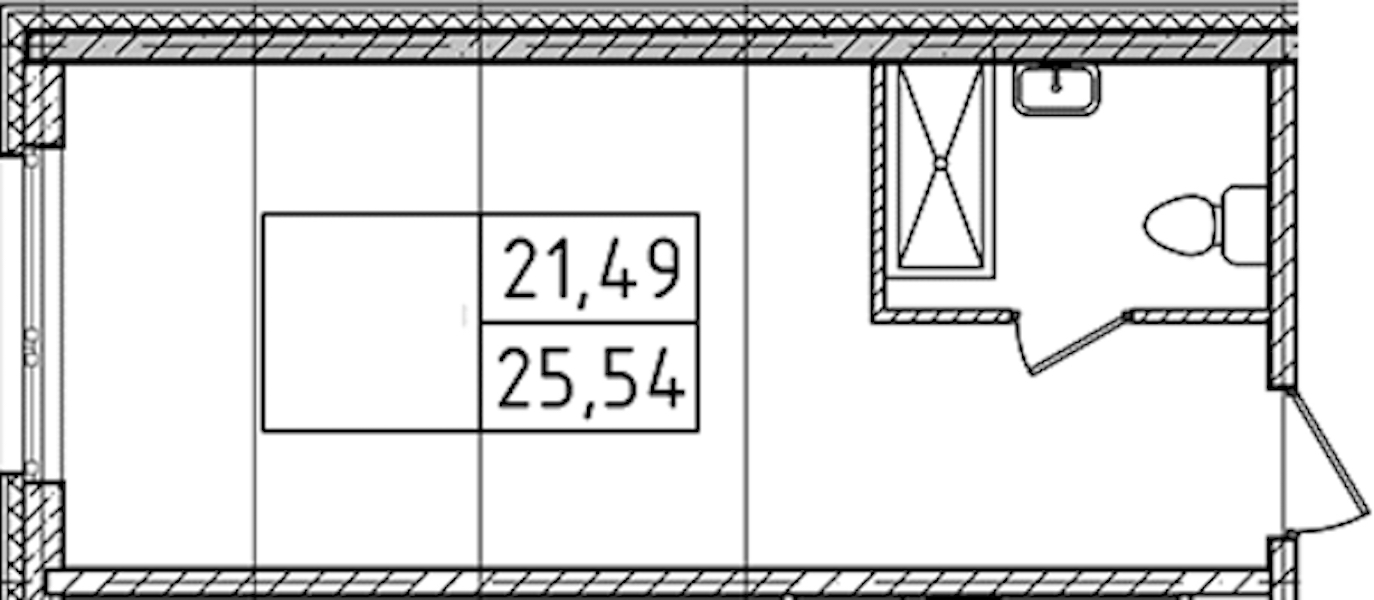 Квартира студия 25.54 м², 11/14 эт., Комплекс апартаментов «Ladozhsky Avenir»